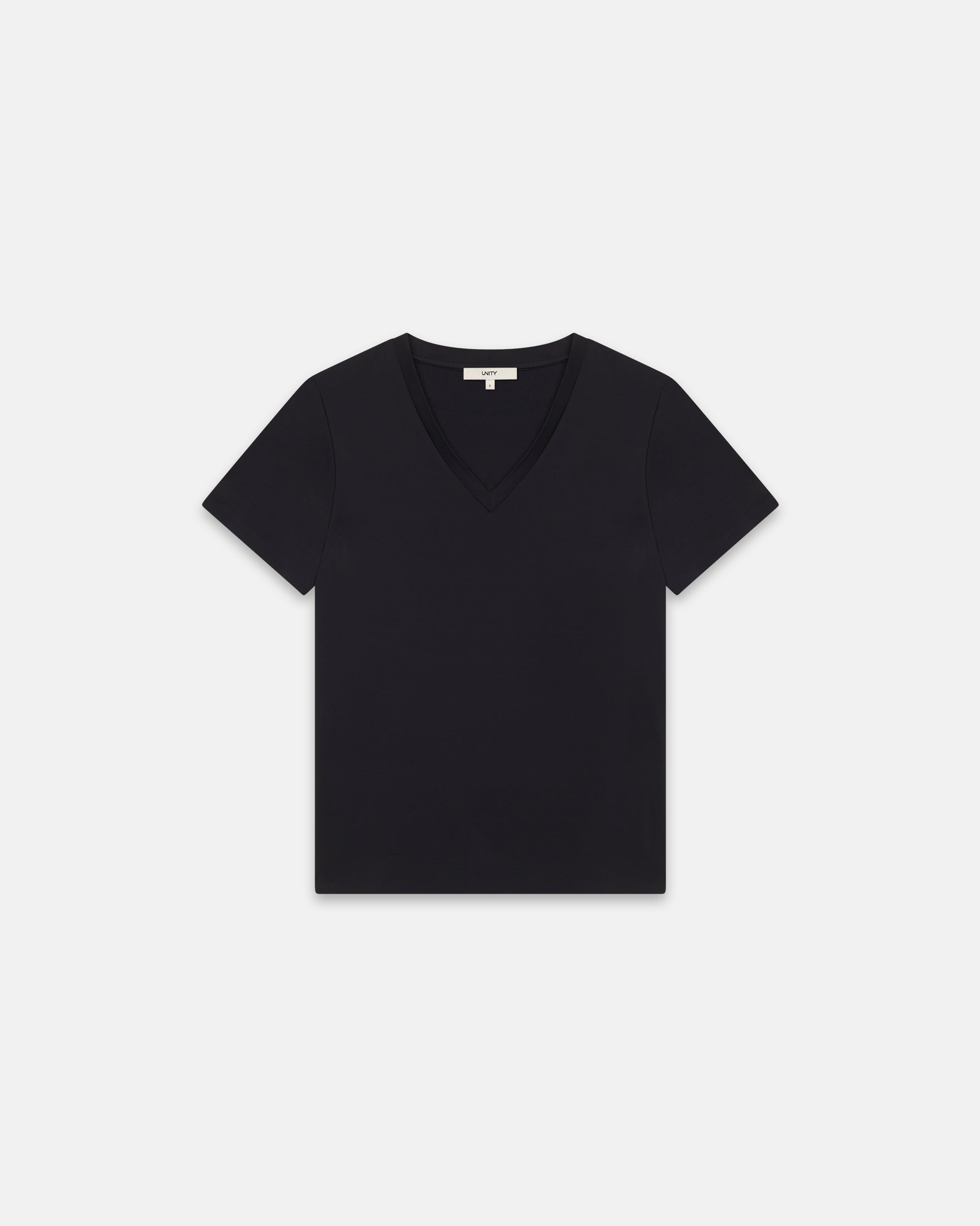 V NECK TEE - BLACK